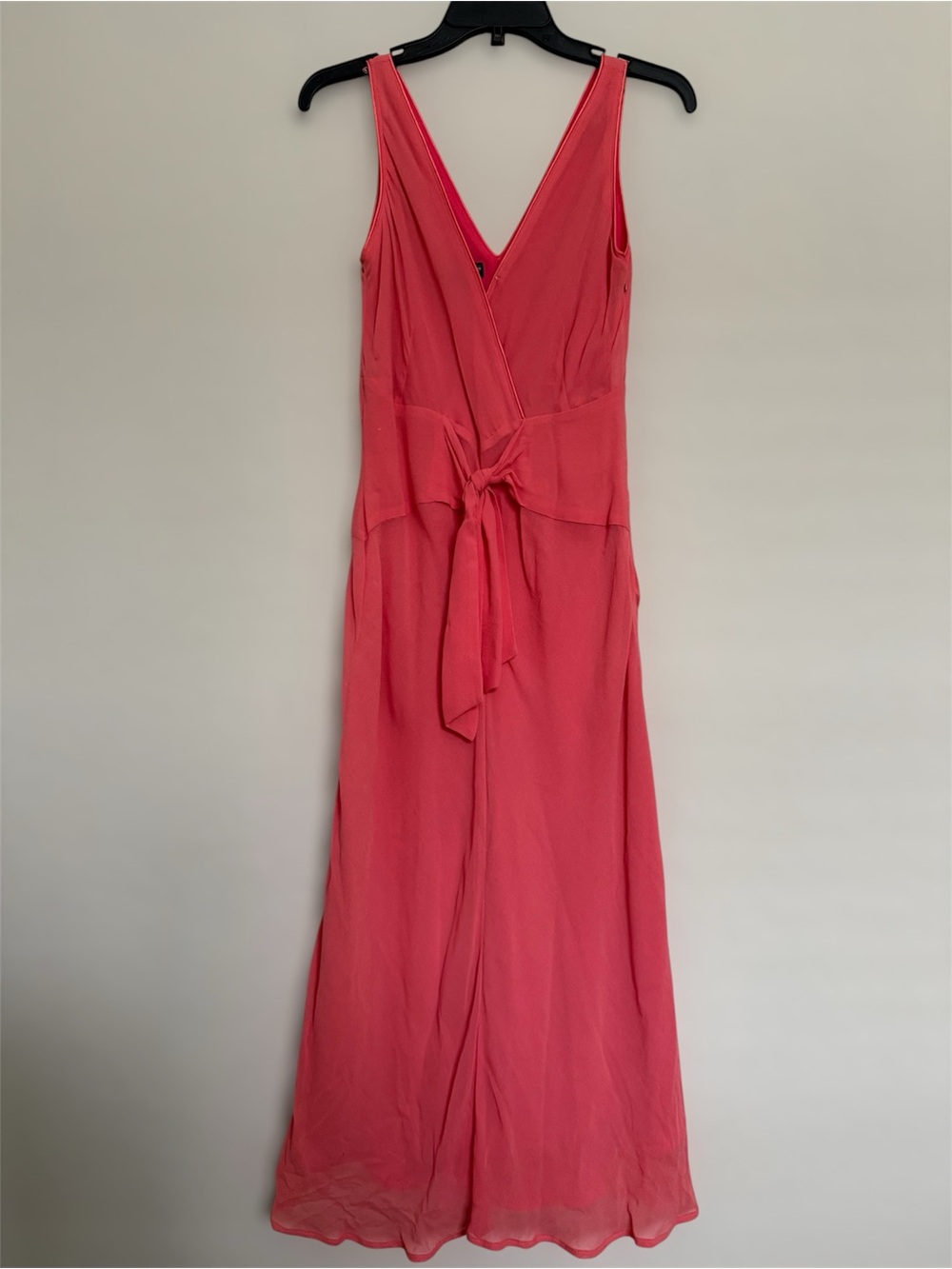 J. Peterman Coral Silk Slip Maxi Chiffon Dress Size 4 Fairy Cottage Soft Girl